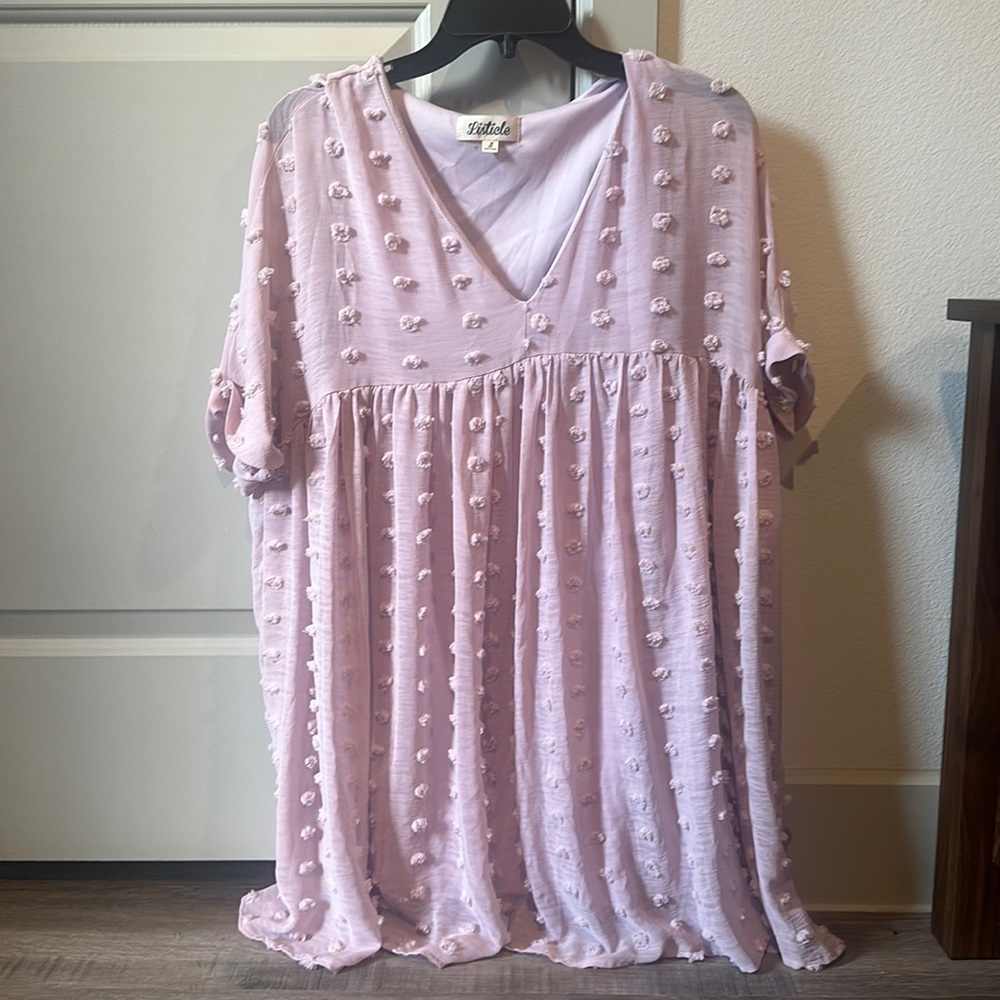 Gently worn Pom Pom dress - v flowy